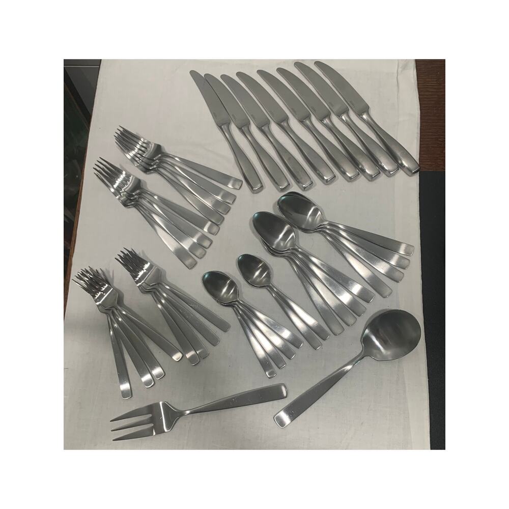 Yamazaki BOLO Stainless Flatware 40 Pieces Forks, Spoons, Knives, Serving Pcs